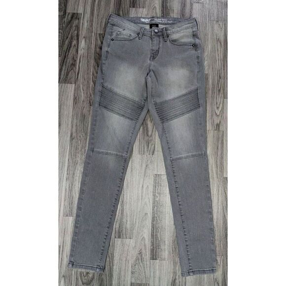 (3/$35) Mossimo Size 2 R Pockets Power Stretch Mid Rise Skinny Denim Grey Jeans - Picture 1 of 10